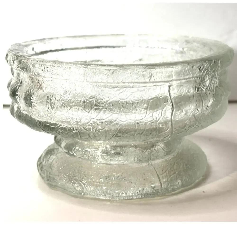 Vintage E.O. Brody Clear Glass Pedestal Candle Holder 917